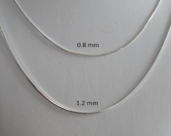 Solid Sterling Silver Diamond Cut Snake Chain Necklace