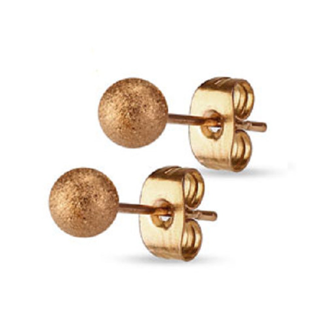 Orecchini A Perno Tondi In Acciaio Inox 316L Con Zirconi 5 Mm