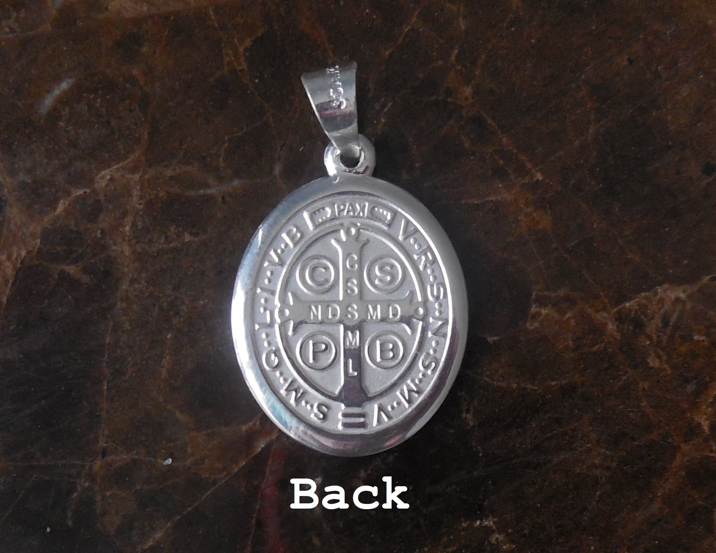 925 Sterling Silver Oval St. Benedict Medallion Pendant - 35 MM - High ...