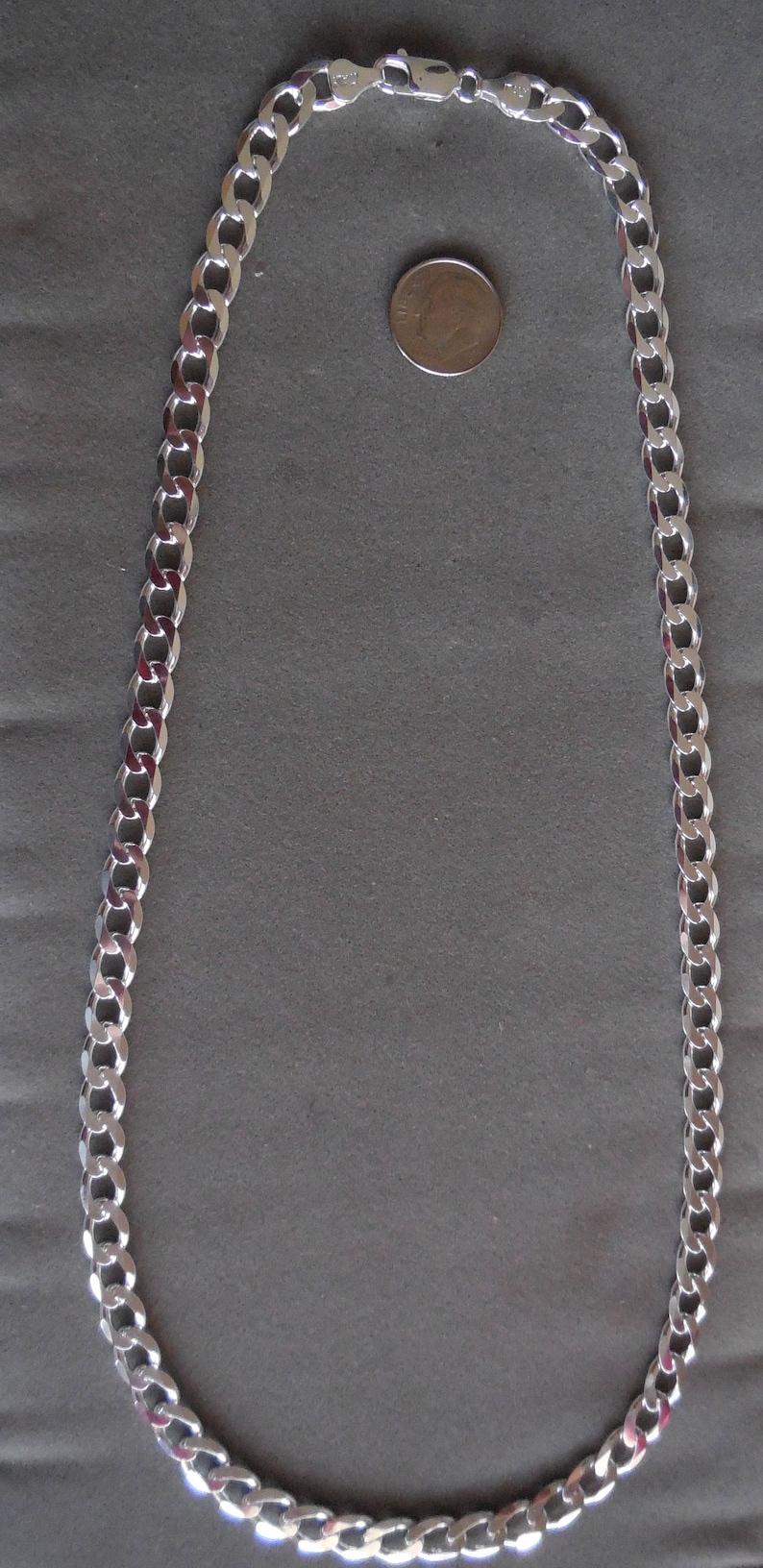 Men's 925 Sterling Silver Curb Link Chain Necklace 180 Etsy