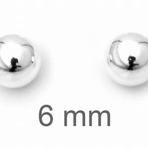 925 Sterling Silver Ball Stud Earrings 10 Sizes 2/3/4/5/6/7/8/9/10/11 mm image 7