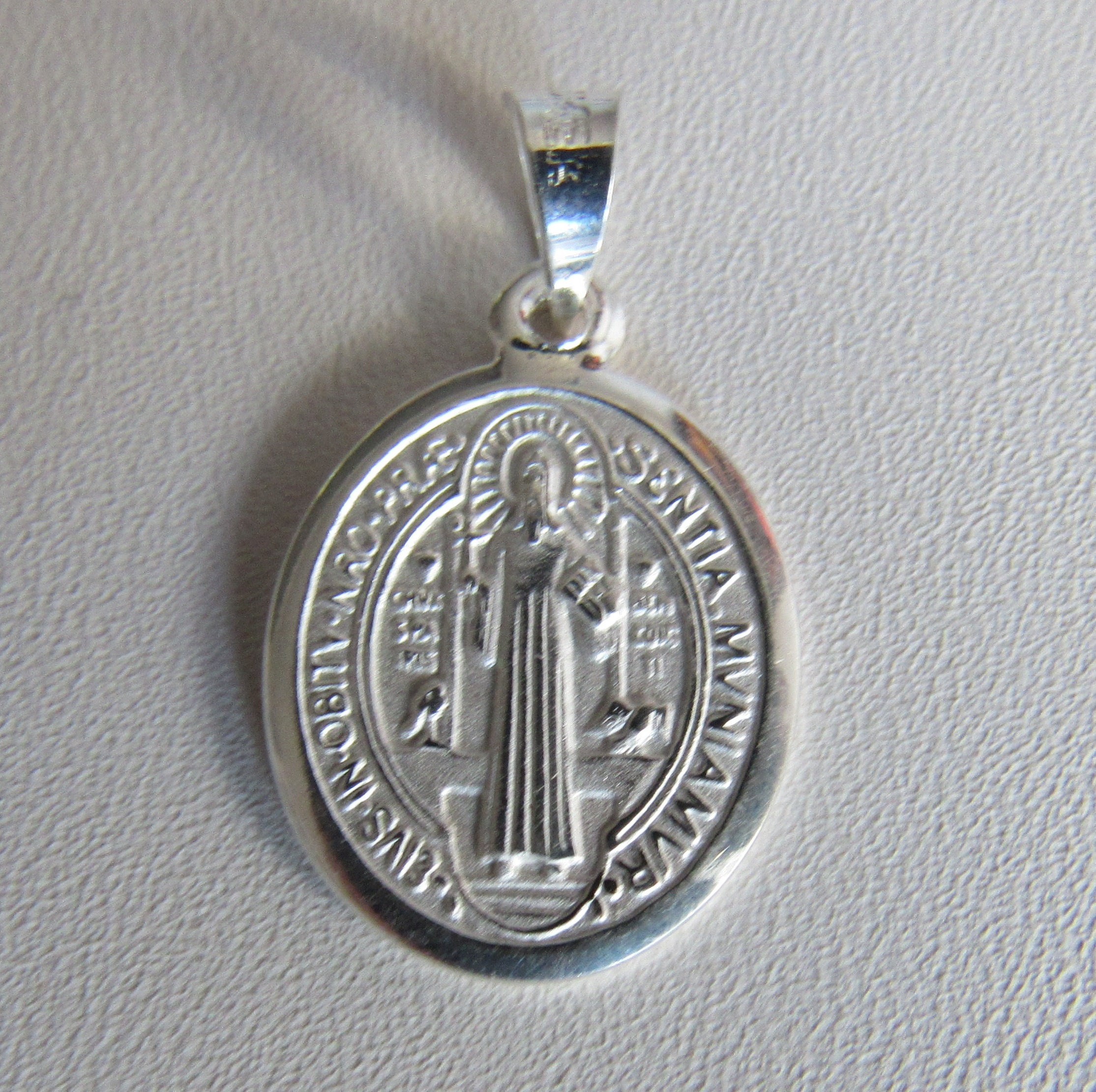 925 Sterling Silver St. Benedict Medallion Pendant - Oval - 18 MM - Etsy