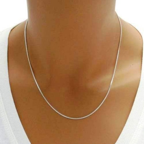 925 Sterling Silver Box Chain 019 Gauge 1.0 Mm 14 Thru 24 Inches