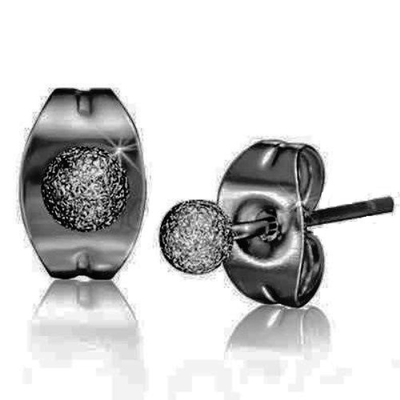 316L Stainless Steel Sandblasted Ball Stud Earrings 3, 4, 5, 6, or 8 mm Diameters image 1