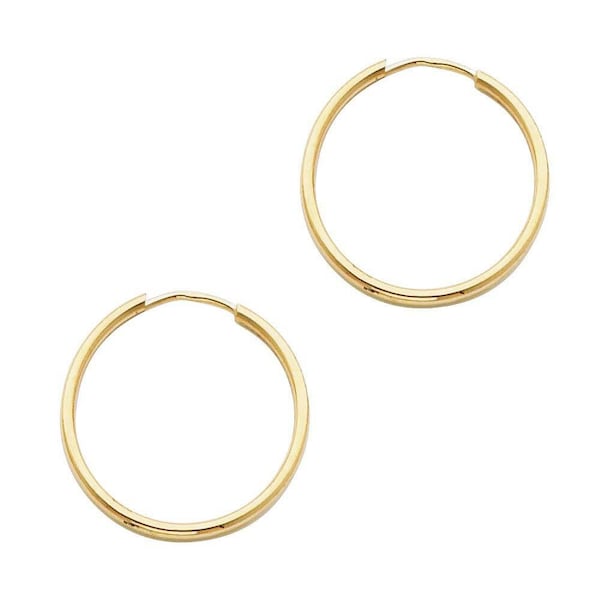 Gold Hoop Earrings 14k - Etsy