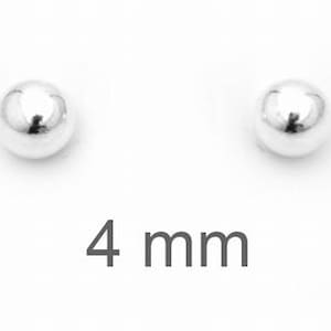 925 Sterling Silver Ball Stud Earrings 10 Sizes 2/3/4/5/6/7/8/9/10/11 mm image 9