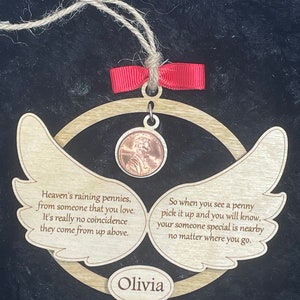 Pennies From Heaven Memorial Christmas Ornament | Personalized Memorial Ornament | Memorial Christmas Ornament | Loss Gift | Memorial Gift