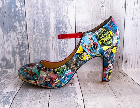 Marvel scarpe donna Marvel Comics Geek Scarpe Cosplay fumetti scarpe su misura Decoupage scarpe scarpe matrimonio alternativo Marvel scarpe donna Marvel Comics Geek Scarpe Cosplay fumetti scarpe su misura Decoupage scarpe scarpe matrimonio alternativo