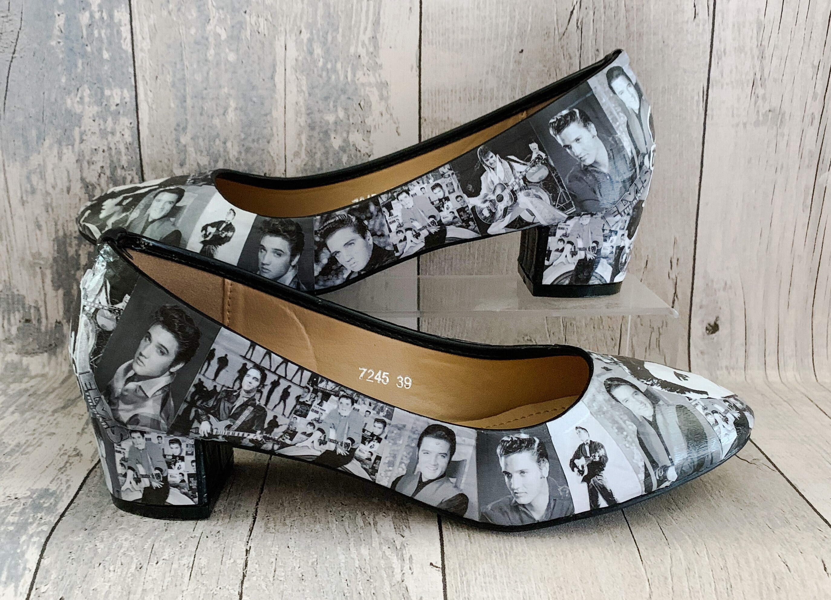 Elvis Shoes Elvis Presley Customised Footwear Black and Etsy