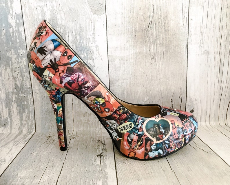 Harley Quinn Shoes Deadpool Shoes DC Comics Comic Book Etsy