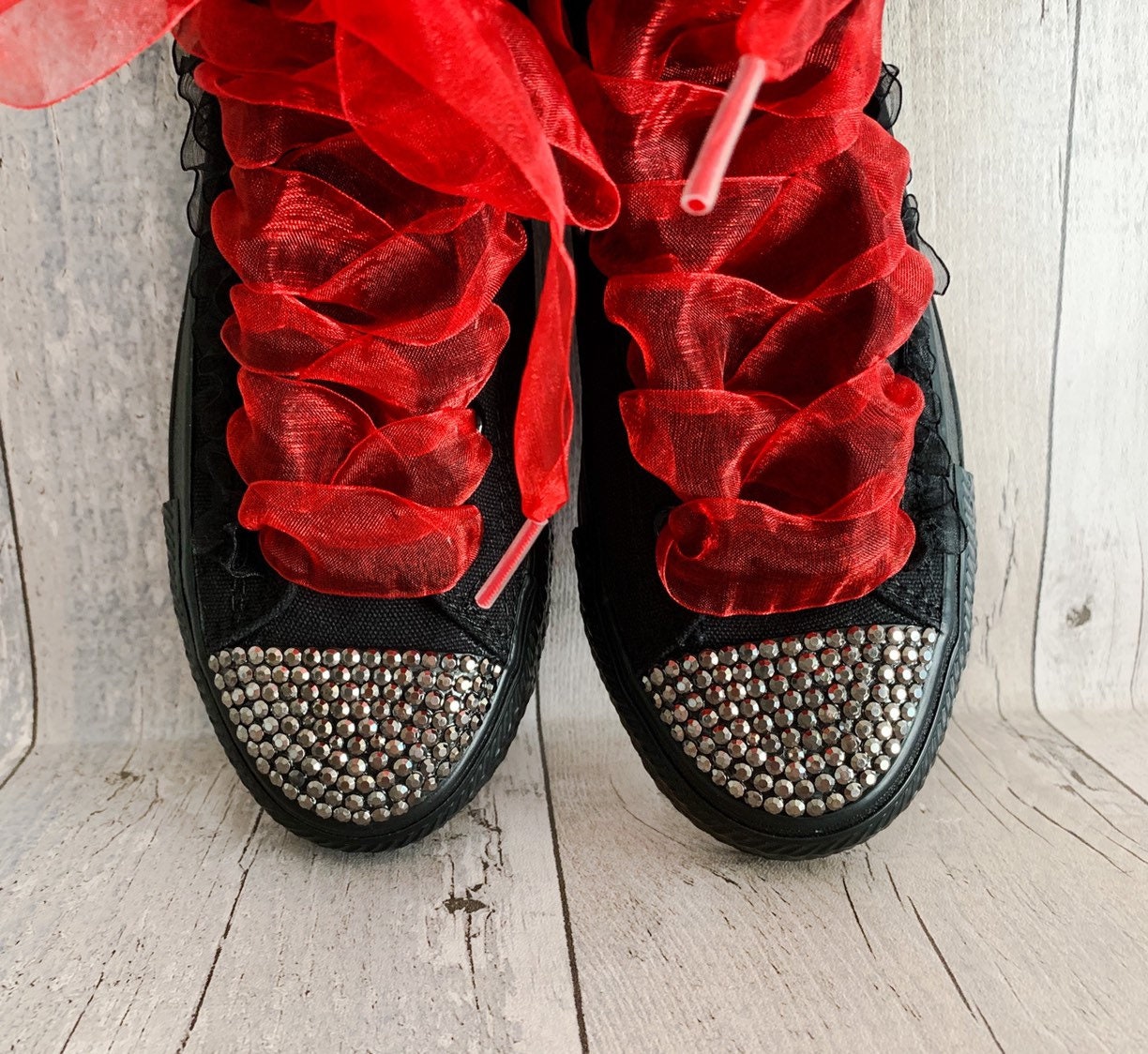 Gothic Converse Wedding Shoes Gothic Wedding Punk Shoes Etsy