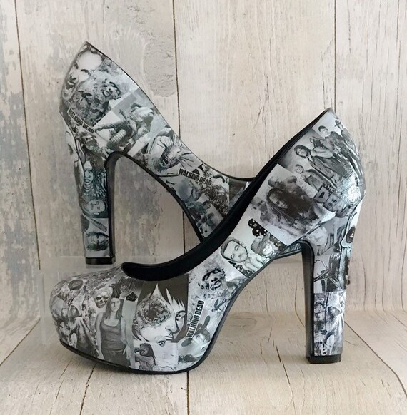 Marvel Decoupage Shoes Retro Marvel Hand Customised UK Sizes UK 3-8