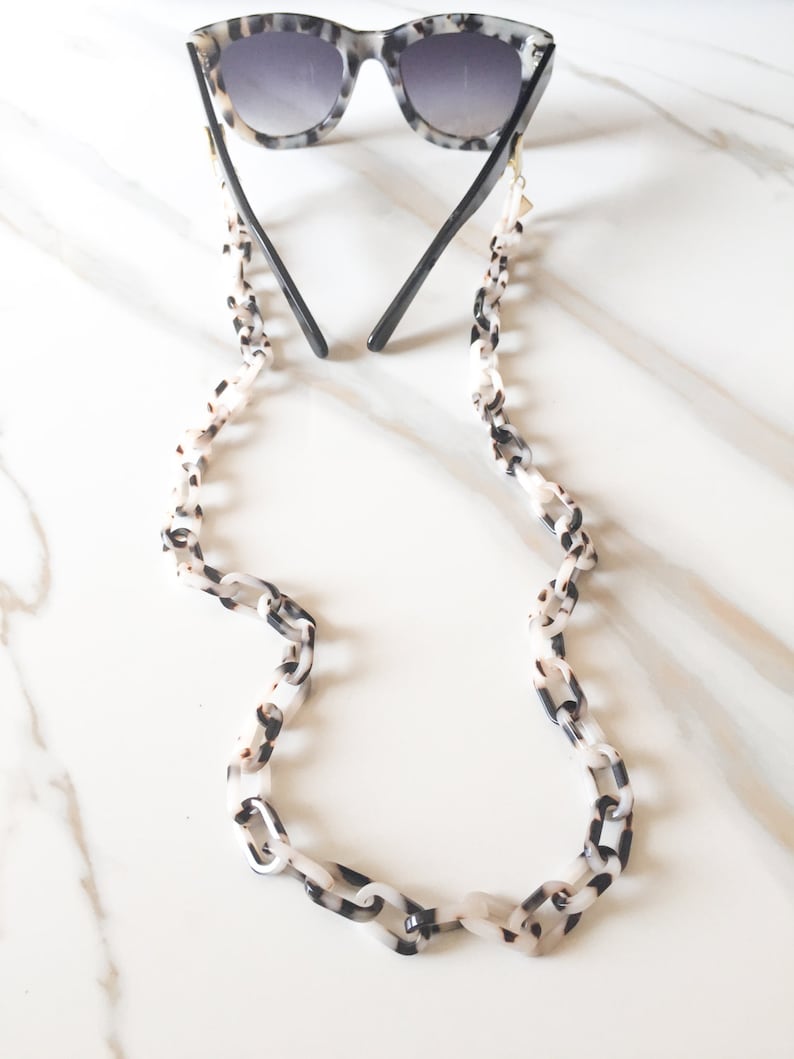 Glasses and Mask Chain Ivory Tortoise Shell Sunglasses & Etsy