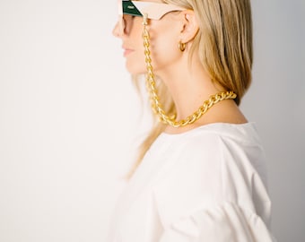 Glasses and Mask Chain - Gold Link Sunglasses & Eyeglasses Chain