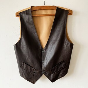 Brown Real Leather Mens Vest Brown Genuine Leather Waistcoat Brown Leather Biker Club Vest Motorcycle Clothing Leather Fetish Size Medium