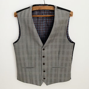 Lichtgrijs Geruit Heren Vest Grijs Steampunk Vest Heren Edwardiaans Victoriaans Vest Boho Geruite Vest Maat Groot