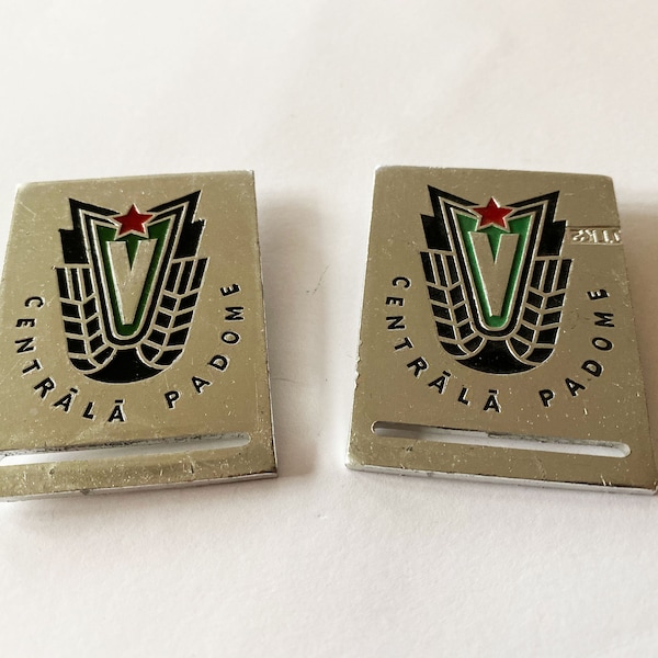 Set of 2 Large Vintage USSR Pins Soviet Vintage Badge Rare Silver Metallic pins Rare badge Metal pin USSR Era