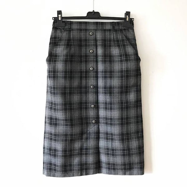 Gray Plaid Skirt - Etsy