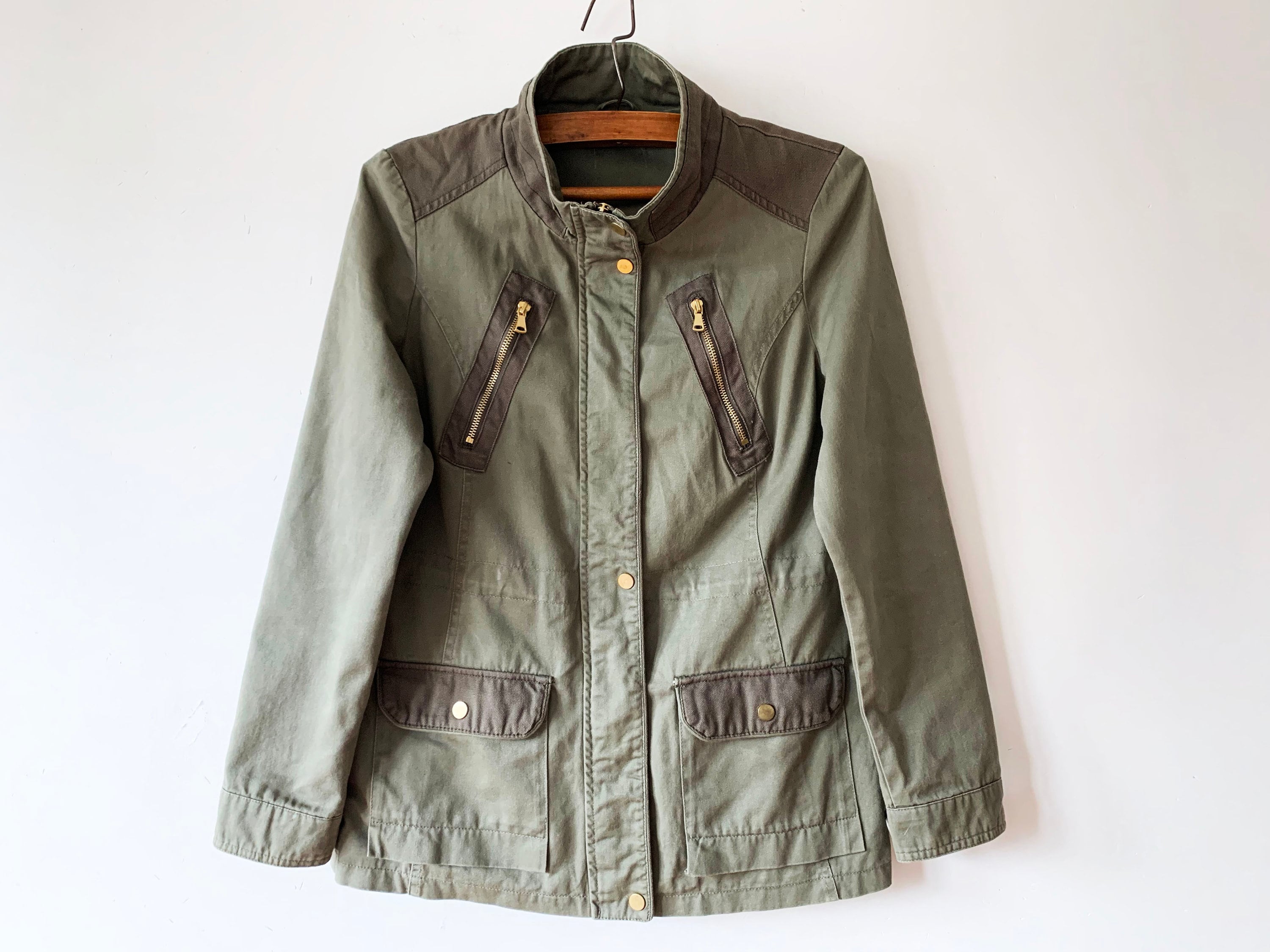 Khaki Green Women's Jacket Green Cotton Thin Windbreaker | Etsy