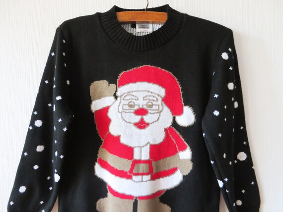 80s Christmas Sweatshirt Sweater Size XL Seafoam Aqua Color Reindeer Merry Go Round Top