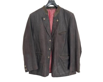 Dark Khaki Green Loden Jacket: Traditional Austrian Tyrolean Wool