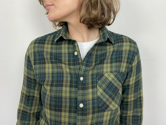 Green Plaid Shirt Checked Dark Green 