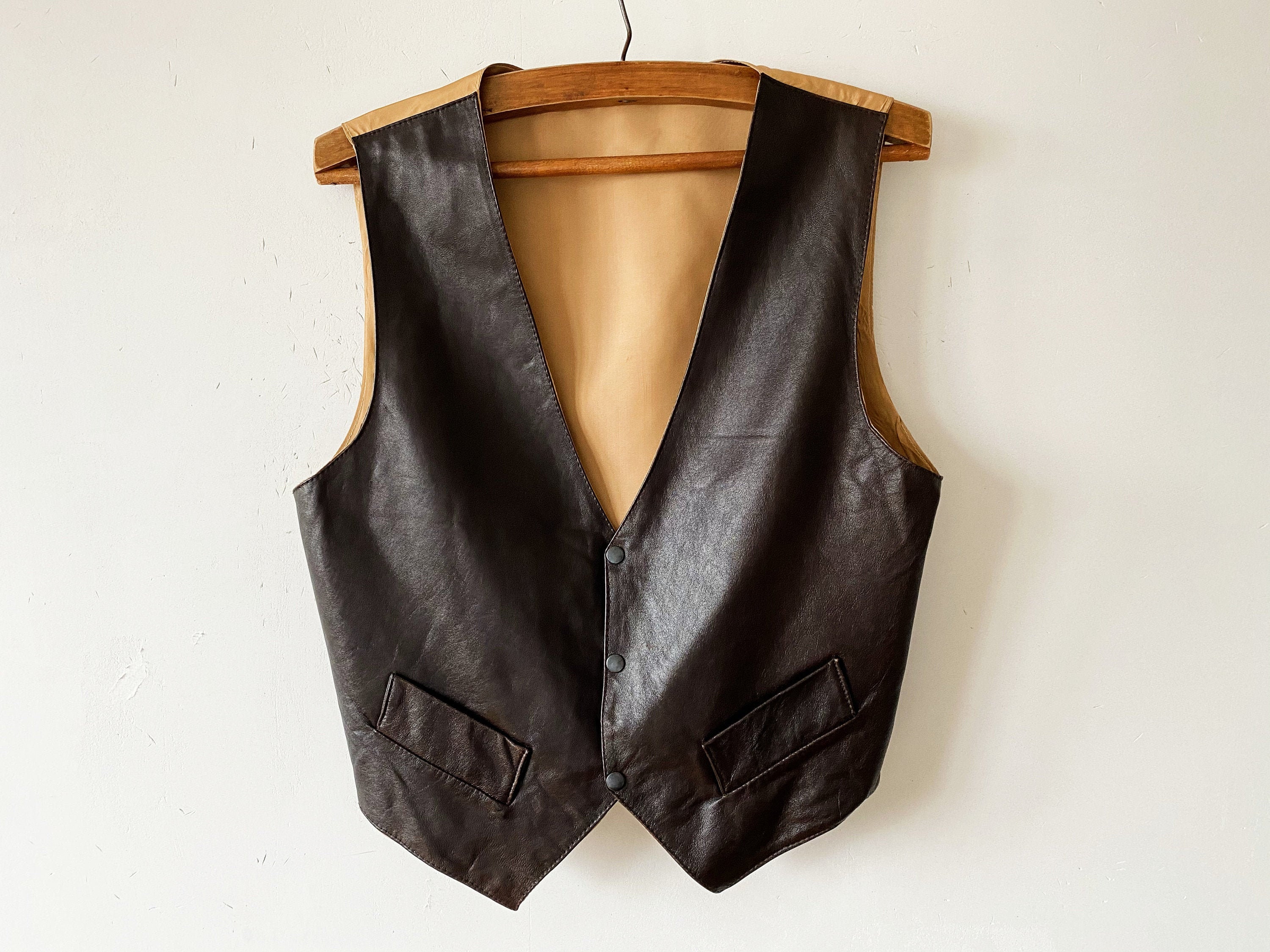 Leather Sale CUTAWAY Classic bar vest Open Front fetish Gay Multicolor  Lining