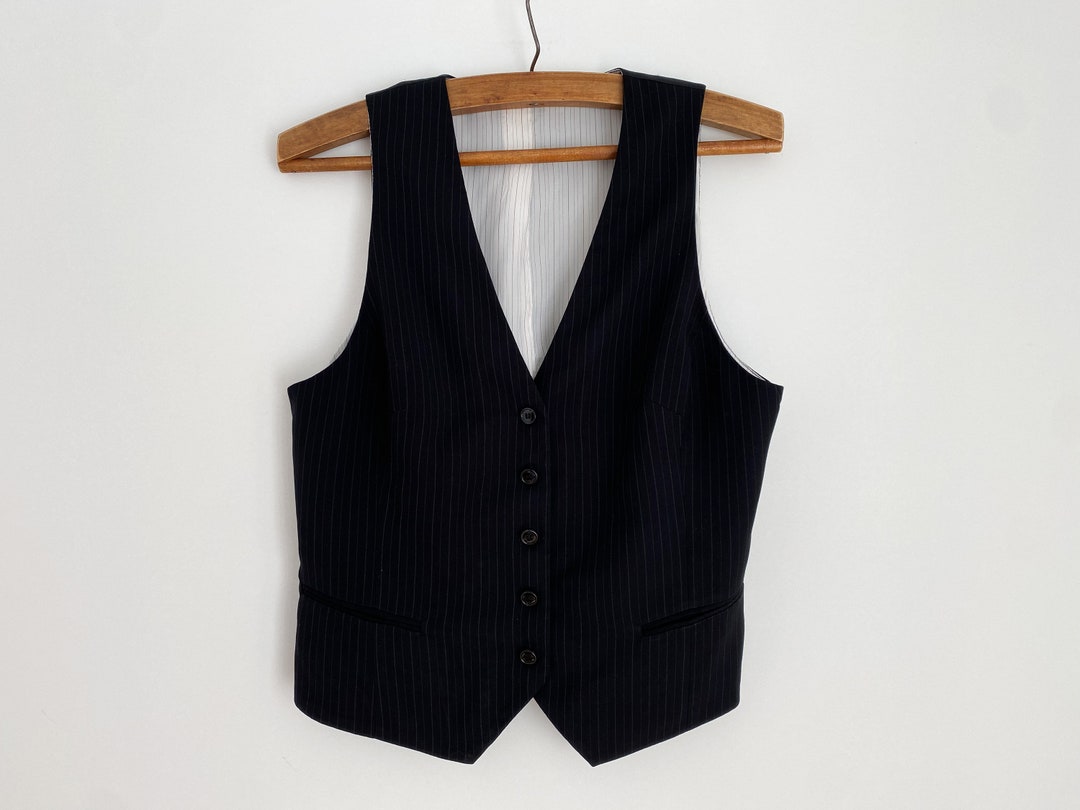 Black striped vest