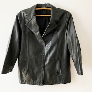 Short Women's Black Leather Coat Genuine Black Leather Trench Military Style Women's Long Jacket Leather Fetish XL Large Size Coat Parka