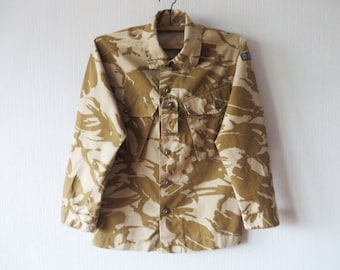 Vintage British RAF Camouflage Shirt - Tropical Desert Military Uniform, Size Medium