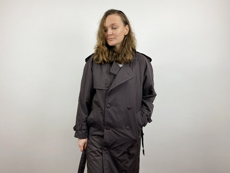 Vintage 50s 60s Brown ‘If-Pissarro’ Duster Trench Suit Overcoat M L