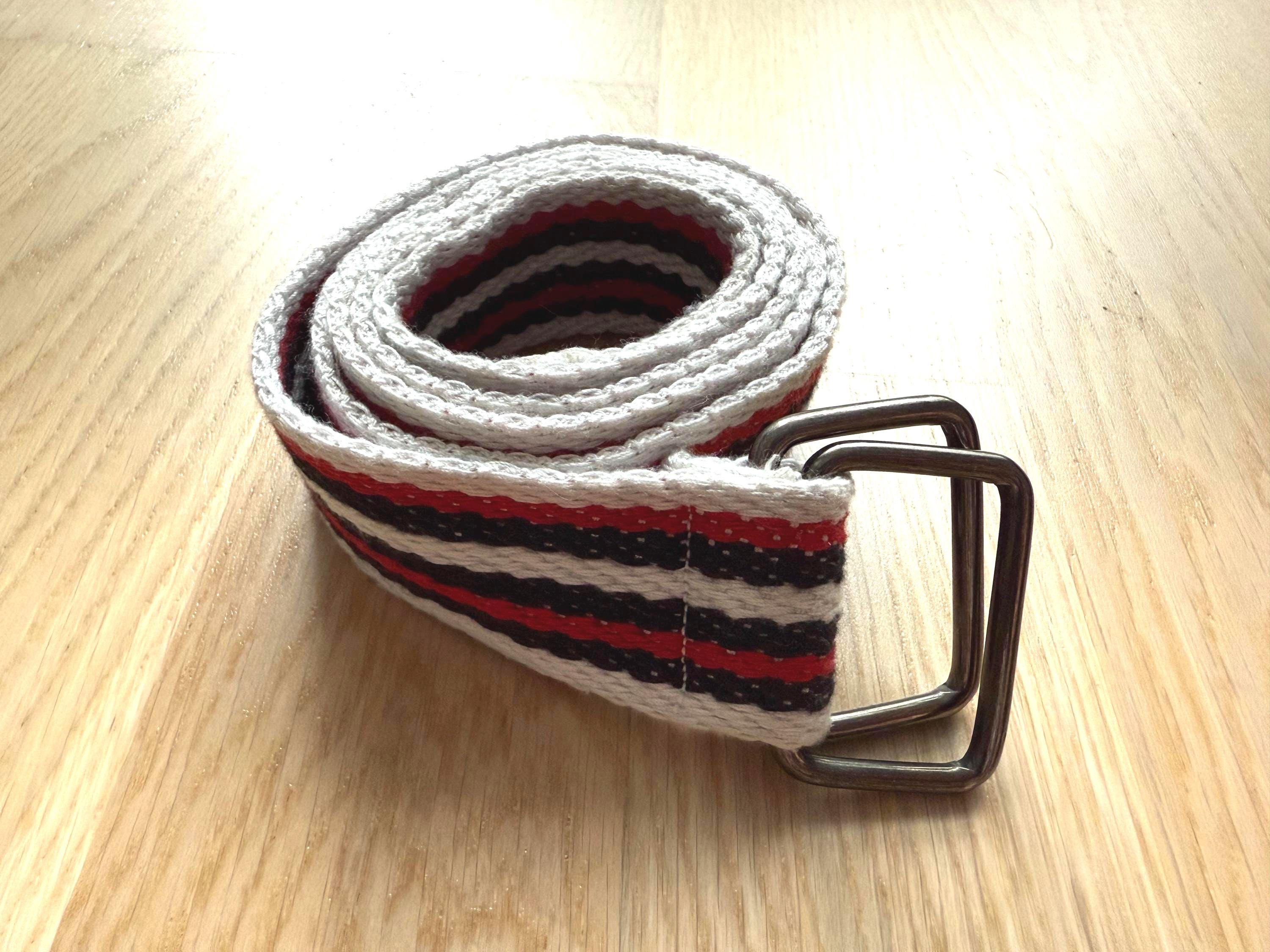 Vintage Striped Canvas Web Belt: Y2K Hipster Military Style  display picture 1