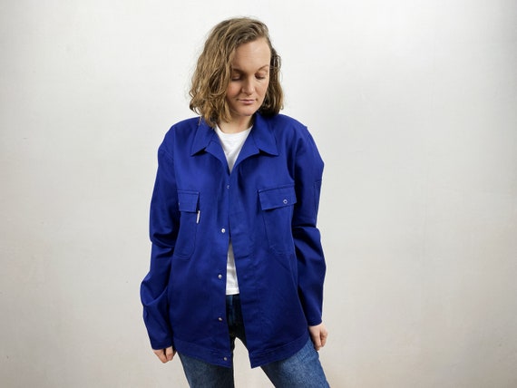 Navy Blue French Coat Vintage Utility Workers Coat Bl… - Gem