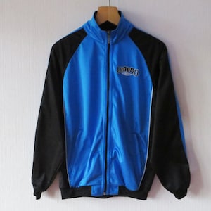 Blue Black UMBRO Jacket Running Retro Parka Jogging Aerobics Track Suit Sports Jacket Hipster Soccer Football Sport Coat Size Small