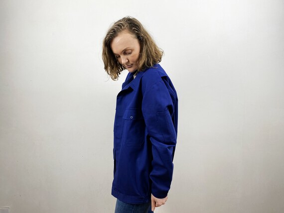 Navy Blue French Coat Vintage Utility Workers Coat Bl… - Gem