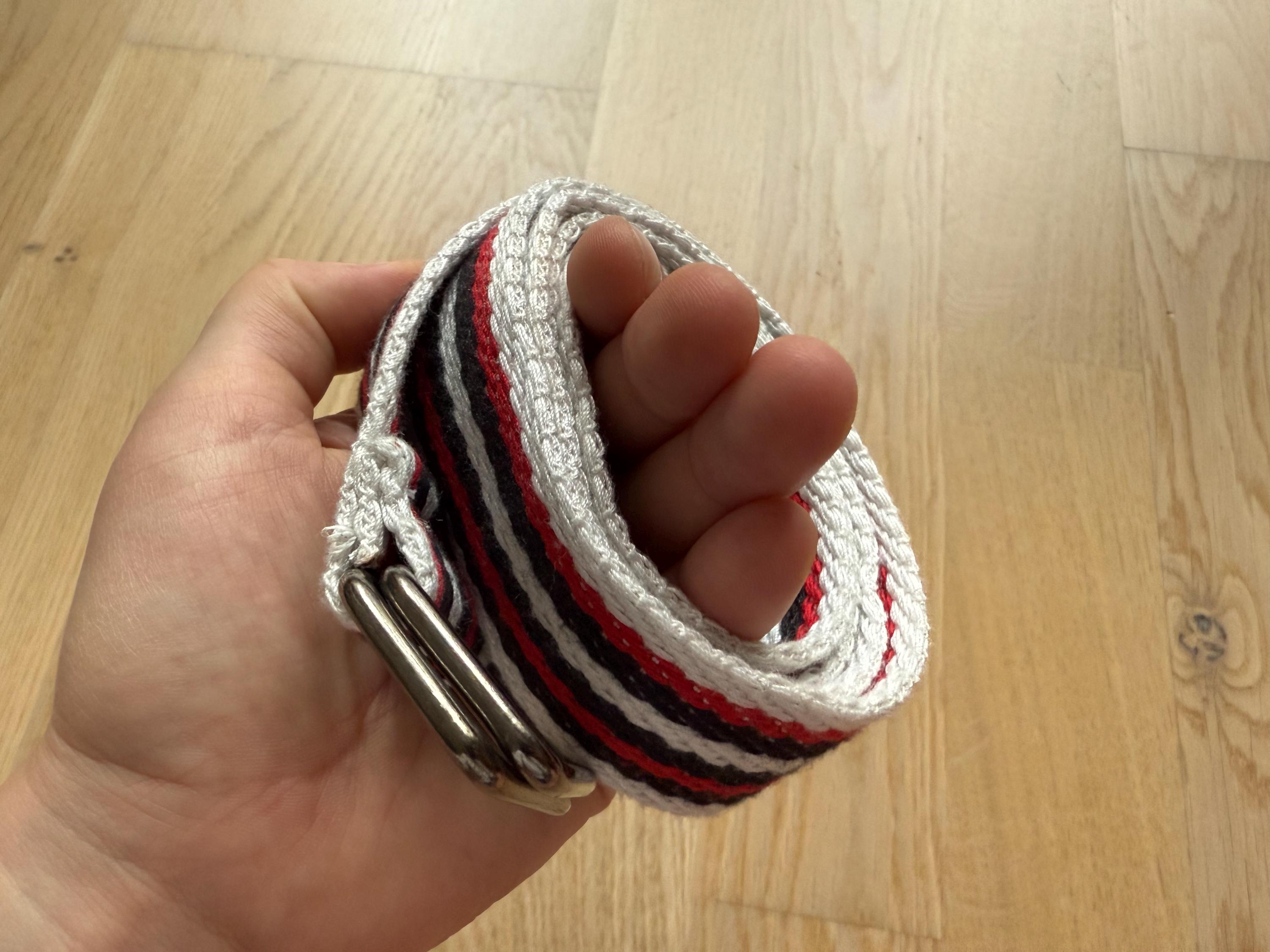 Vintage Striped Canvas Web Belt: Y2K Hipster Military Style 