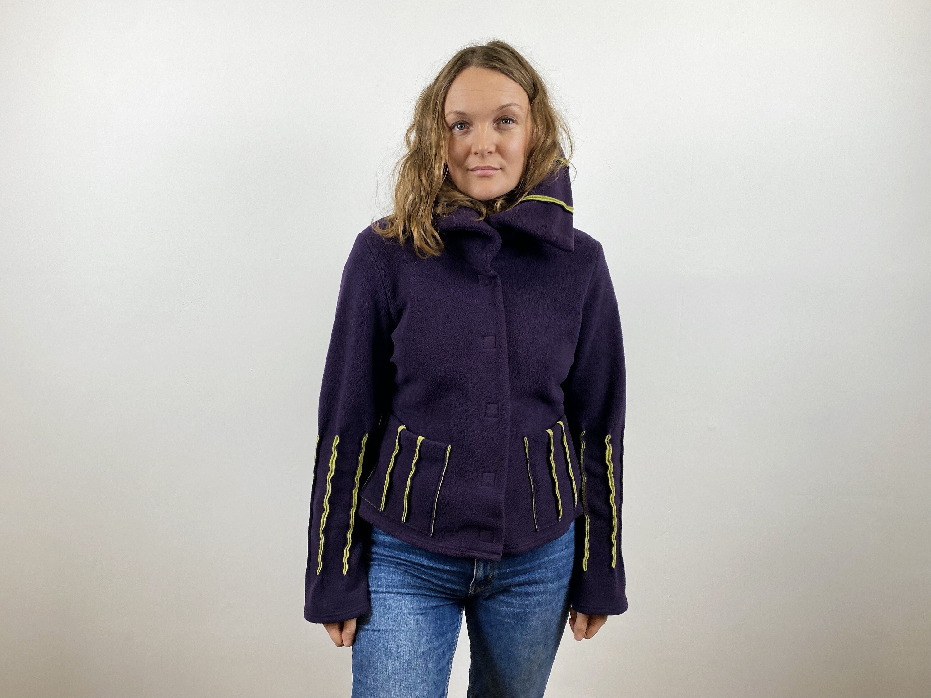 Warm Purple Fleece Poncho Jacket Boris 