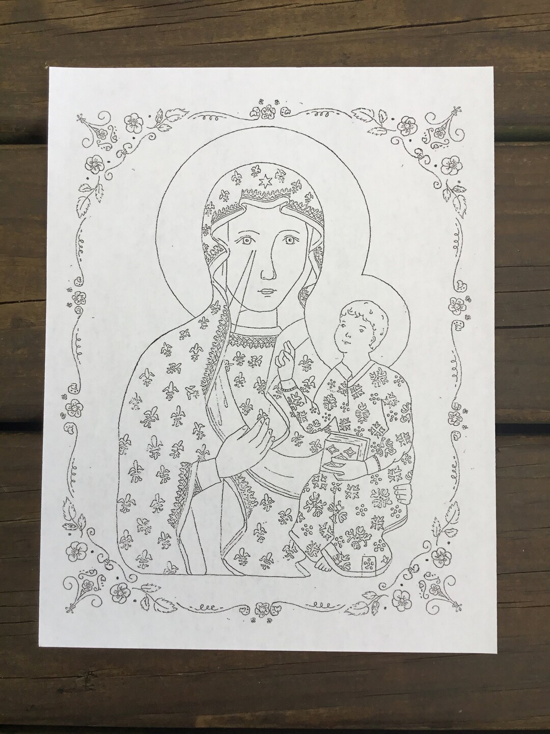 Our Lady of Czestochowa Coloring Page - Etsy