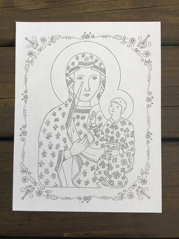 Our Lady of Czestochowa Coloring Page - Etsy