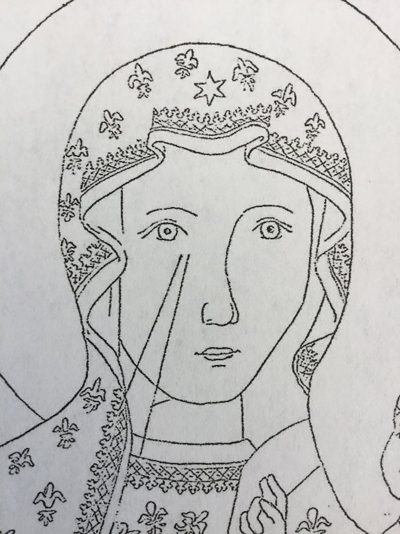Our Lady of Czestochowa Coloring Page - Etsy