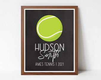 Custom Senior Tennis Player Gift JPEG, Thank you Tennis Printable, Tennis Player Appreciation gift, Graduating Tennis  Player Digital JPEG
