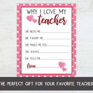 Why I Love My Teacher Appreciation Printable Art | Etsy