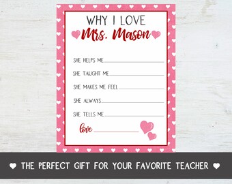 Why I Love My Teacher Printable
