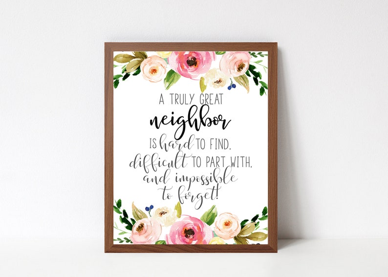 A Truly Great Neighbor Wall Art Art Teacher Appreciation Etsy