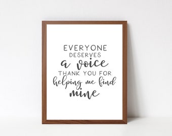 Everyone Deserves A Voice Thank You For Helping Me Find Mine - Etsy Ireland