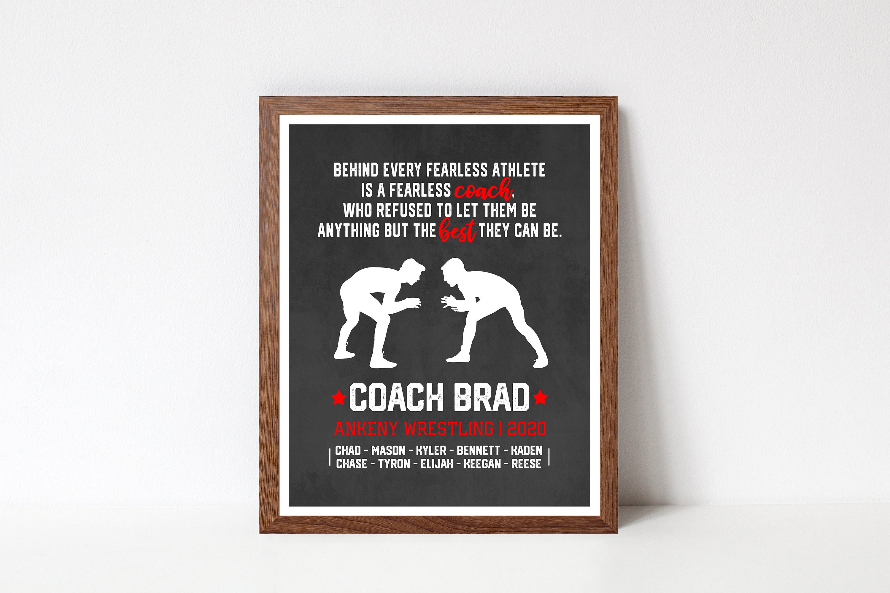 Custom Wrestling Team Signature JPEG Thank you Coach Art Etsy