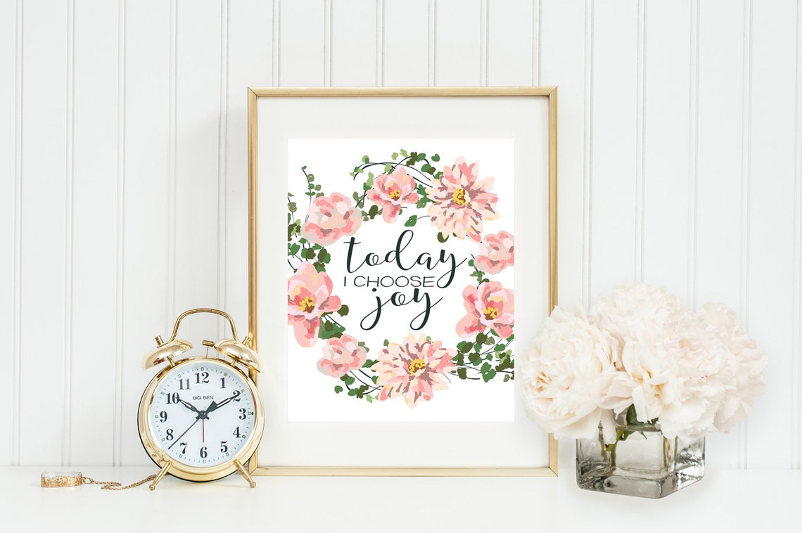 Today i choose joy wall art nursery wall art pink and green etsy