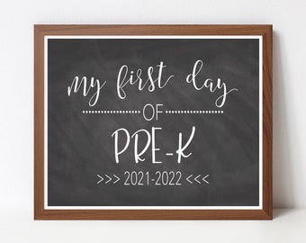 First Day of Pre-K Sign, INSTANT DOWNLOAD, First Day of School, Printable, Back to School, Teacher Sign, Classroom, Last Day School