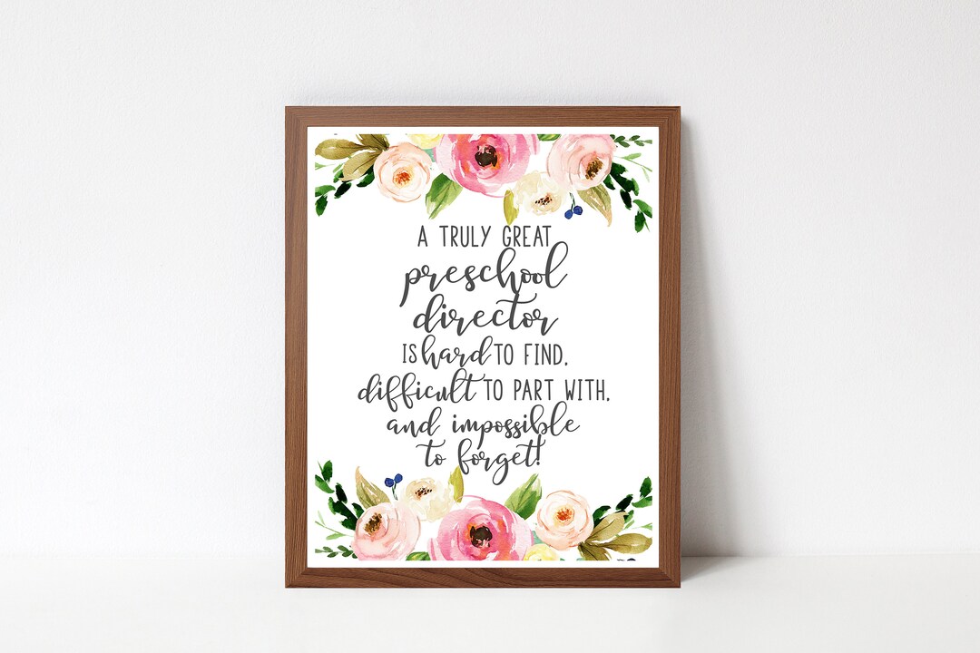 Preschool Direction Gift A Truly Great Preschool Director Etsy