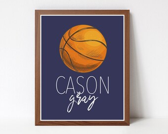 Basketball Name Art JPEG, Basketball Player Printable, Basketball Player Appreciation gift, Graduating Basketball Player, Basketball Nursery